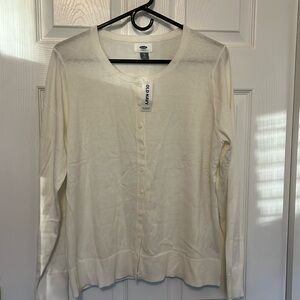 Old Navyy Women’s White Cardigan Sweated, NWT, XL